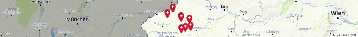 Kartenansicht für Apotheken-Notdienste in der Nähe von Neuhofen im Innkreis (Ried, Oberösterreich)